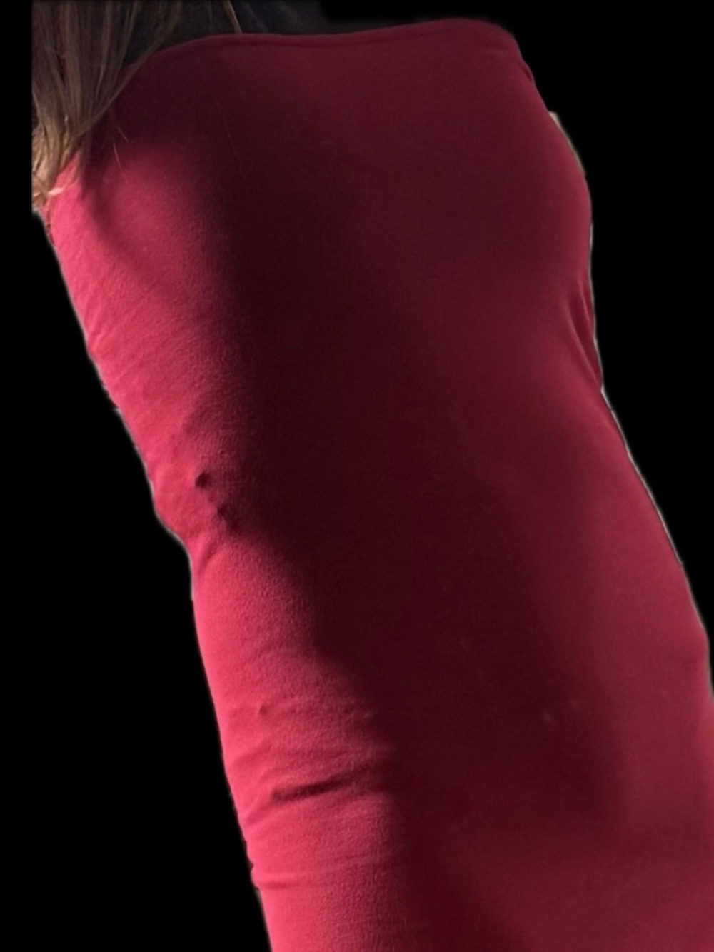 American Apparel XS Red Strapless Maxi Dress Slit